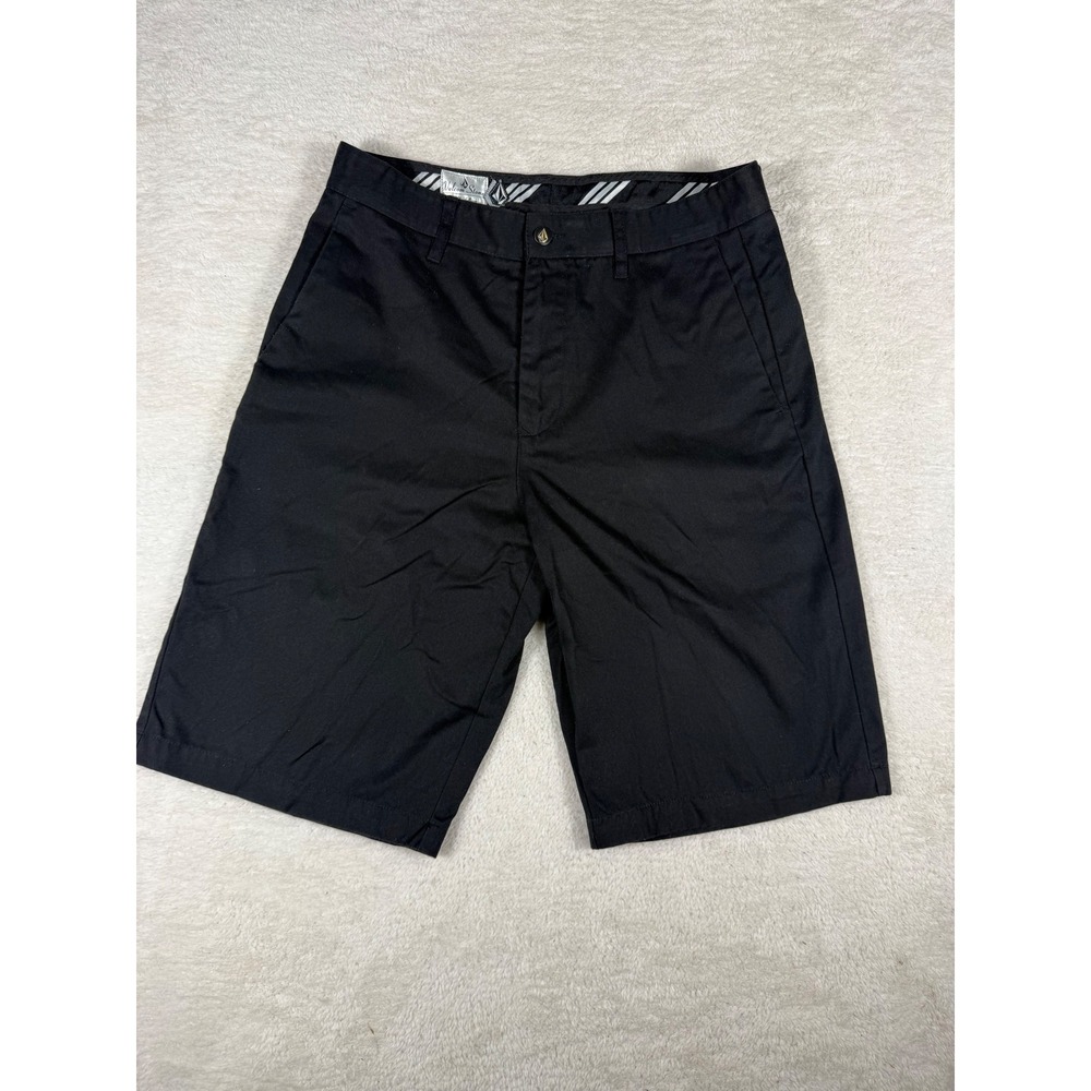 Volcom Chino Shorts Mens 32 Black Y2K ‎ Corpo Class Skate Streetwear Casual